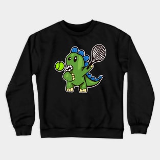 Dinosaur Playing Tennis Crewneck Sweatshirt